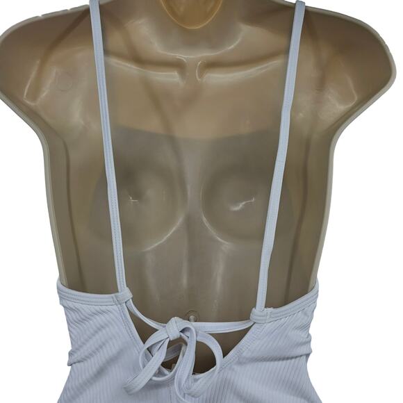 Andie Swim Womans size XS The Paloma Ribbed One Piece Swimsuit White Cheeky NEW - Picture 4 of 8